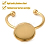 304 Stainless Steel Flat Round Pad Ring Setting STAS-I306-05C-G-2