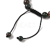 8mm Round Natural Indian Agate  Braided Bead Bracelets BJEW-C067-01B-27-4