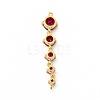 Rack Plating Brass Pave Cubic Zirconia Connector Charms KK-G458-02G-05-2