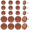 SUNNYCLUE 20 Pairs 2 Size Walnut Wood Flat Round Stud Earring FIND-SC0003-93-1