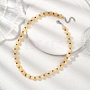8.5MM Round Dyed Natural Malaysia Jade with Glass Seed Beaded Necklaces for Women NJEW-JN05646-02-1