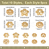 80Pcs 10 Styles Flower Brass Bead Caps KK-ME0001-79-2