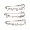 Iron Rhinestone Safety Pins Brooch Findings JEWB-E045-01A-P-1