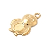 304 Stainless Steel Pendant Cabochon Settings STAS-B113-08G-2