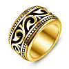 Vintage Totem 304 Stainless Steel Wide Finger Rings for Men FS-WG9BFEA-03-2