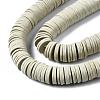 Flat Round Handmade Polymer Clay Beads CLAY-R067-12mm-02-4