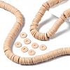 Flat Round Handmade Polymer Clay Beads CLAY-R067-10mm-53-2