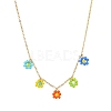 Glass Seed Bead Flower Bib Pendant Necklaces PW-WGC3FE4-02-1