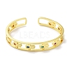 Brass Pave Colorful Glass Open Cuff Bangles BJEW-Z061-13G-2