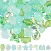 90Pcs 9 Styles Transparent Spray Painted Glass Beads GLAA-BM0001-02B-1