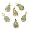 Natural Mixed Stone Teardrop Charms G-A034-01G-2