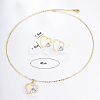 Clear Cubic Zirconia Heart Jewelry Set with Plastic Imitation Pearl ZC3739-1-4