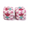 Printed Opaque Acrylic Beads SACR-A009-01A-2
