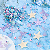320Pcs 3 Styles Rainbow Acrylic Imitation Pearl Beads OACR-SP0002-30-6