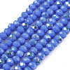 Electroplate Opaque Solid Color Glass Beads Strands EGLA-A044-P2mm-L32-1