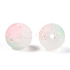 Frosted Baking Paint Crackle Glass Beads with Glitter Powder DGLA-T004-01F-2