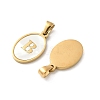 Natural Shell Oval with Initial Pendants STAS-I351-23G-B-2