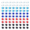 100Pcs 5 Colors Handmade Evil Eye Lampwork Beads Strands LAMP-TA0001-88B-2