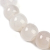Natural White Agate Rondelle Graduated Beaded Necklaces for Women Men NJEW-K388-02W-2
