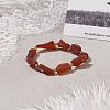 Natural Amber Irregular Nugget & Glass Beaded Stretch Bracelet BJEW-JB08622-2