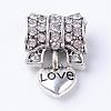 Alloy Rhinestone European Dangle Charms MPDL-S043-03-1