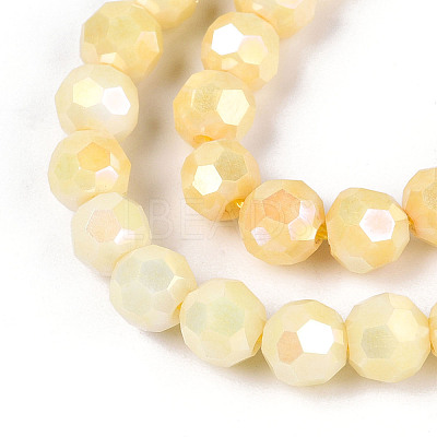 Anti-Tarnish Electroplate Glass Beads Strands X-EGLA-T021-6mm-15-08-1