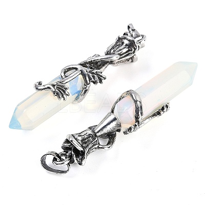 Natural & Synthetic Mixed Gemstone Faceted Double Termimal Pointed Big Pendants G-P547-03AS-A-1