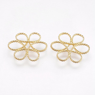 Brass Filigree Joiners Links KK-E756-37C-RS-1