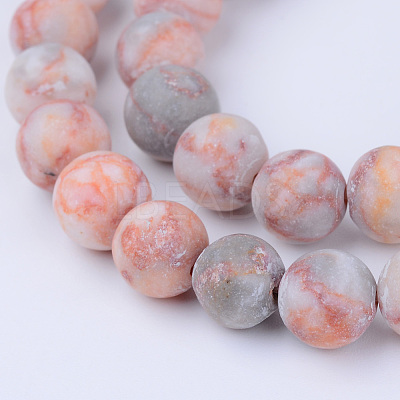 Natural Red Netstone Beads Strands G-Q462-8mm-14-1