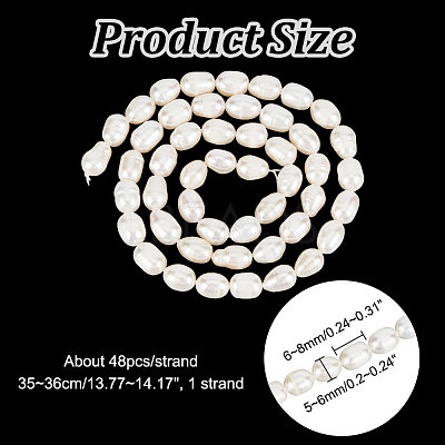 1 Strand Natural Cultured Freshwater Pearl Beads Strands PEAR-NB0002-20-1