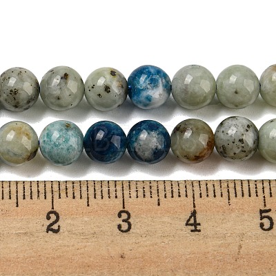 Natural Blue Azurite in Calcite Beads Strands G-NH0003-F01-01-1