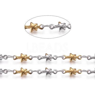 304 Stainless Steel Star Link Chains STAS-D233-23GP-1