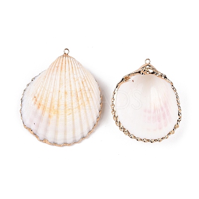 Natural Scallop Shell Big Pendants SSHEL-N038-13-1