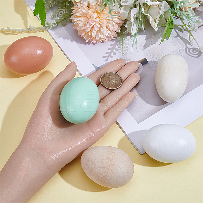5Pcs 5 Colors Wood Egg Shape Toy WOOD-SP0001-92-1