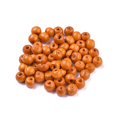 Dyed Natural Wood Beads WOOD-Q006-8mm-09-LF-1