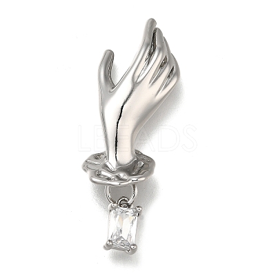 Brass Micro Pave Cubic Zirconia Pendants KK-K398-17P-1