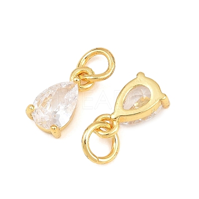 Brass Pave Cubic Zirconia Charms KK-K340-51G-09-1
