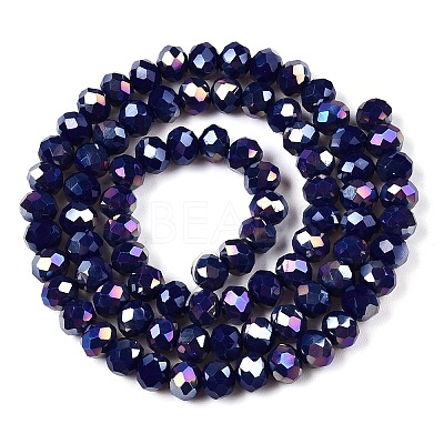 Electroplate Glass Beads Strands EGLA-A044-P6mm-B07-1