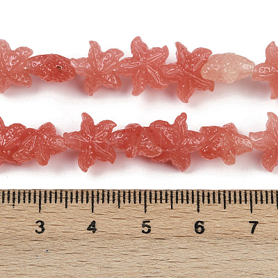 Synthetic Coral Dyed Carved Beads Strands SHEL-K007-18A-1