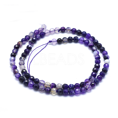 Natural Striped Agate/Banded Agate Beads G-J371-13-6mm-1
