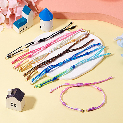14Pcs 7 Colors Segment Dyed Nylon Braided Cord Bracelet Makings AJEW-TAC00014-1