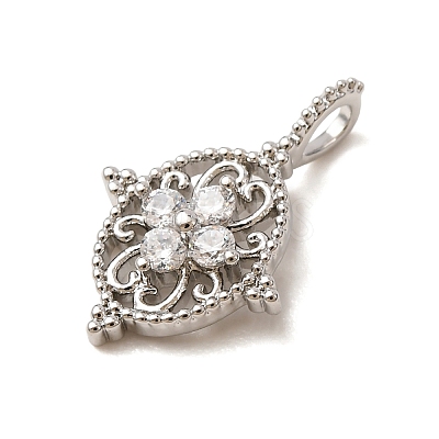 Brass Rhinestone Pendants RB-CBAFDDC-04P-1