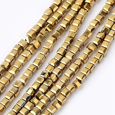 Electroplate Crystal Glass Faceted Cube Beads Strands X-EGLA-F013-A02-1