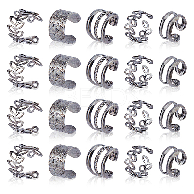 16 Bags Alloy C-Shaped Cuff Earrings for Unisex EJEW-DC0001-49B-1
