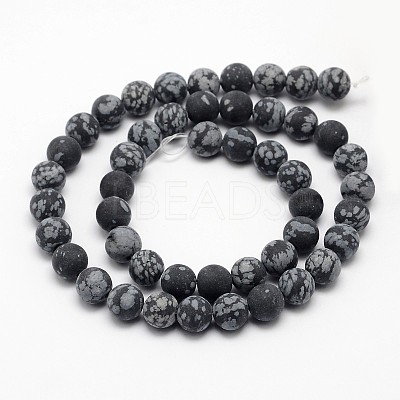 Natural Snowflake Obsidian Beads Strands G-D674-8mm-1