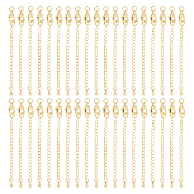 24 Sets Long-Lasting Plated Brass Chain Extender KK-UN0002-51-1
