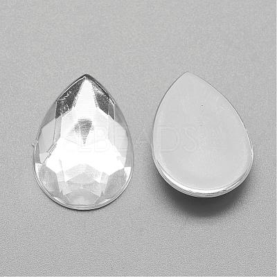 Acrylic Rhinestone Flat Back Cabochons GACR-Q010-18x25-16-1