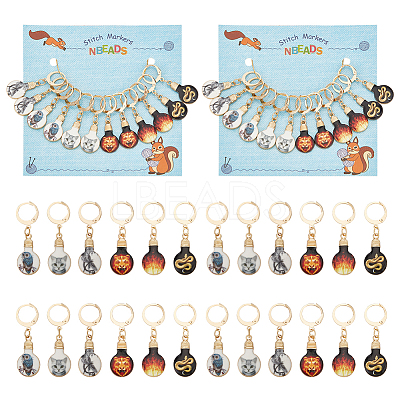 Alloy Enamel Pendant Stitch Markers HJEW-AB00237-1