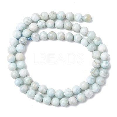 Natural Larimar Beads Strands G-B156-A01-6mm-01-1