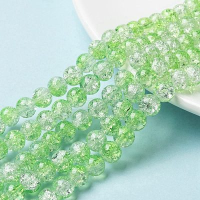 Baking Paint Crackle Glass Bead Strands CCG-S001-8mm-13-1